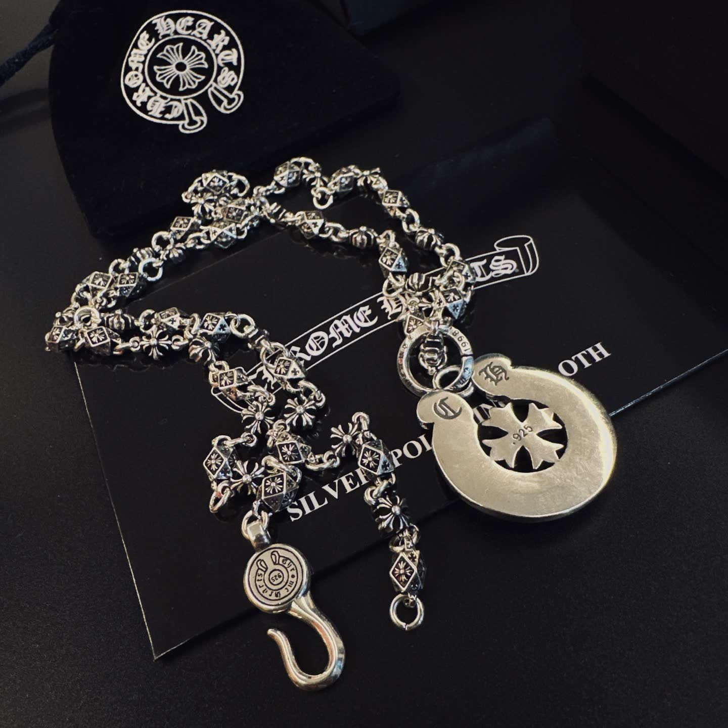 Chrome Hearts Silver Celtic Knot Design Pendant Necklace